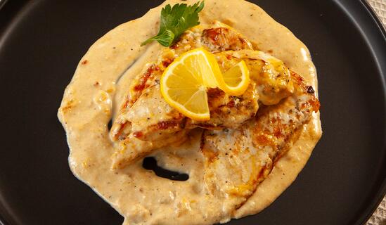 Lemon chicken with cooking creme